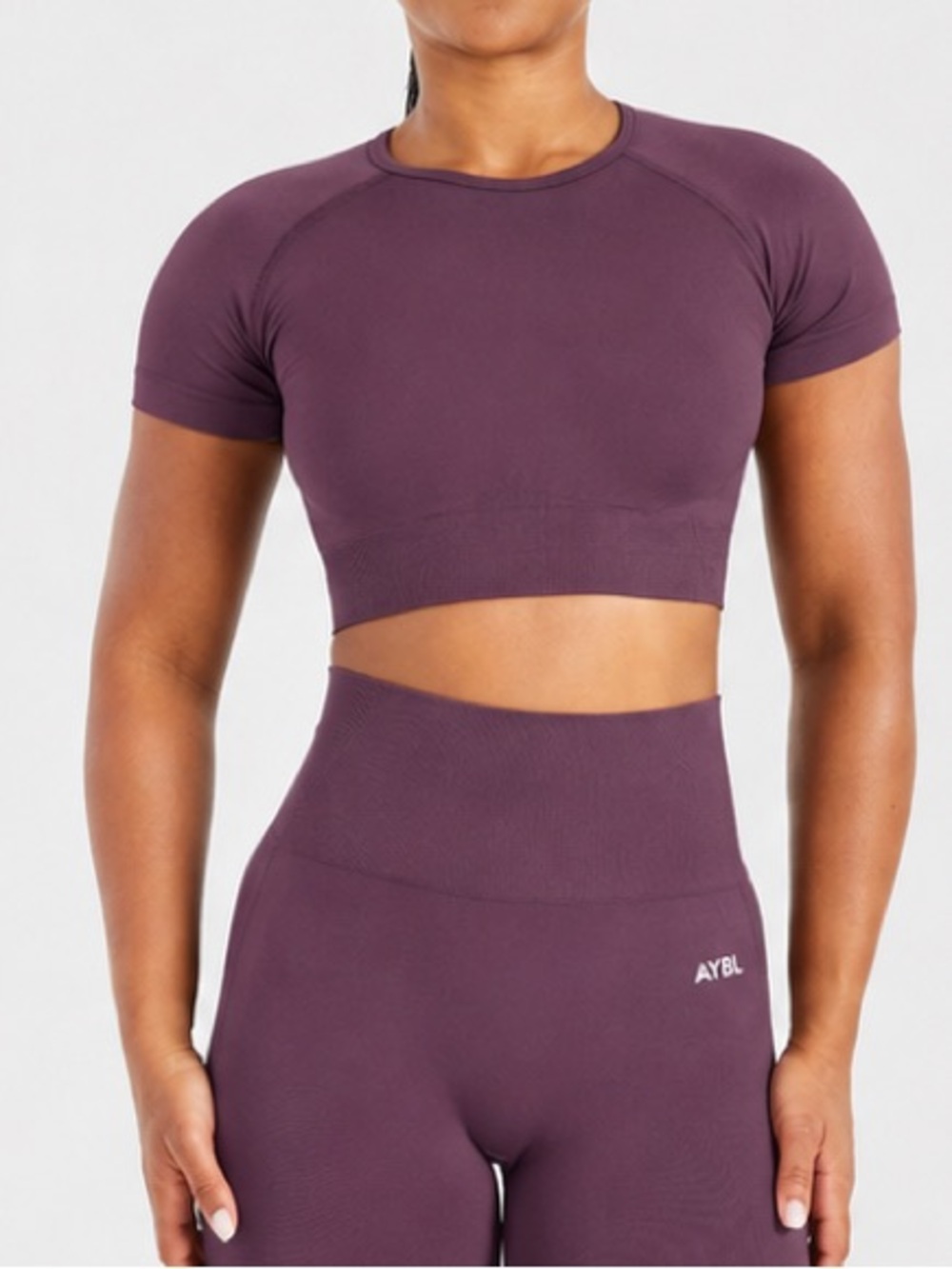AYBL Plum Seamless Cutout Crop Top